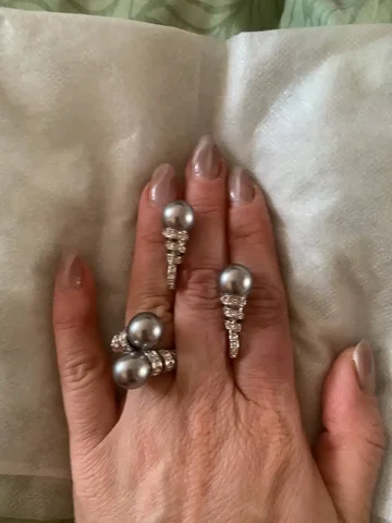 Кольцо с черным жемчугом, размер 17.5 - частное объявление в Нижневартовск