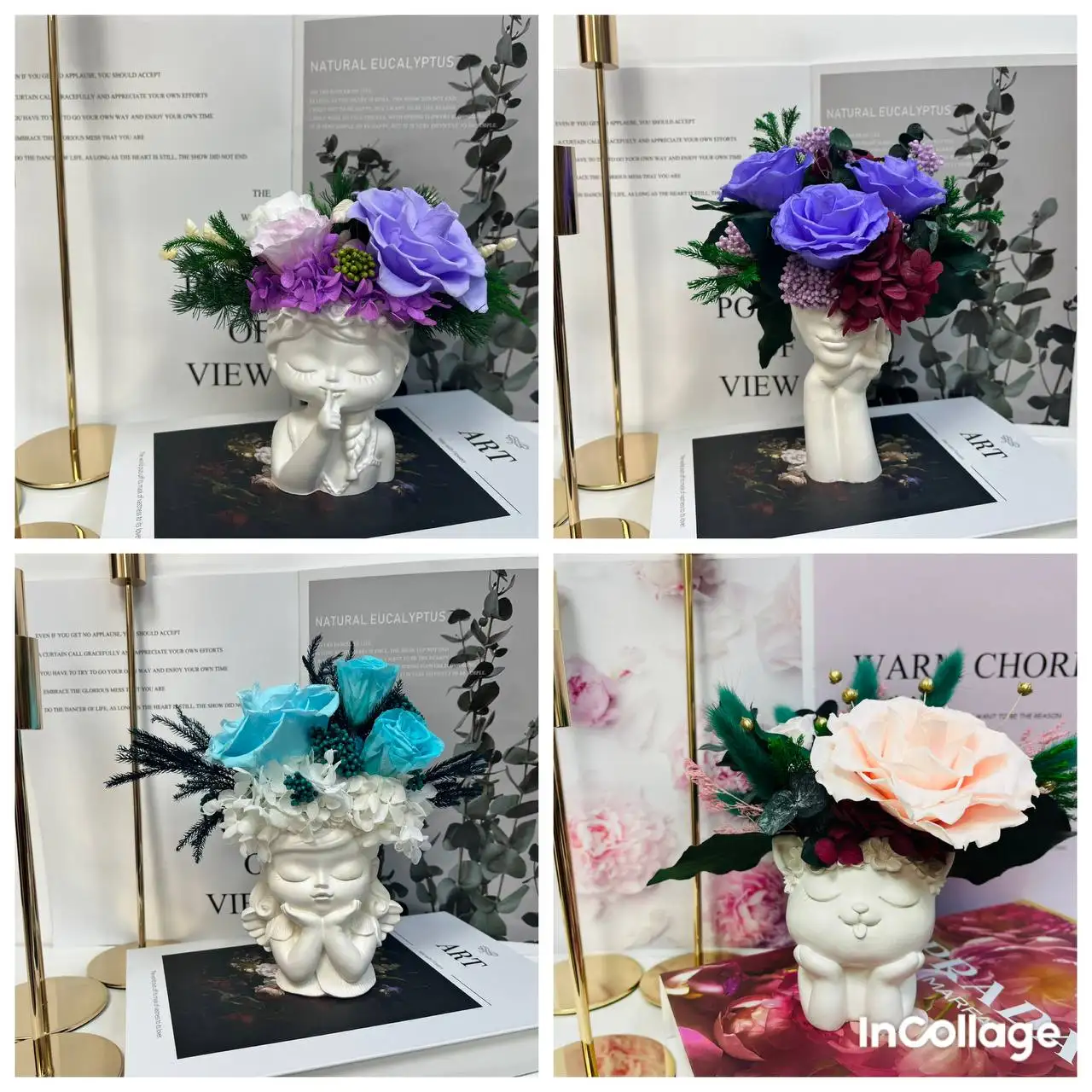 Миниатюрные букетики в гипсовом кашпо - Флористика (Хобби и отдых) в Нижневартовск