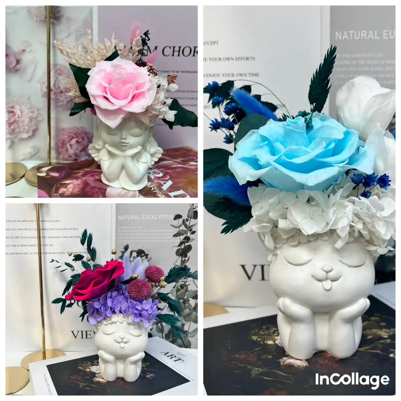 Миниатюрные букетики в гипсовом кашпо - Флористика (Хобби и отдых) в Нижневартовск