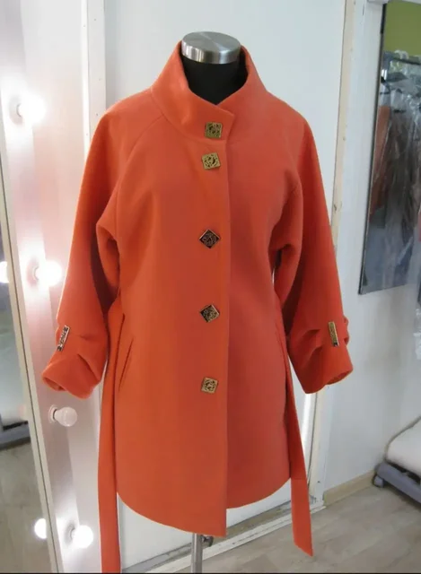 Новое демисезонное пальто оранжевое размер 48/50 - Пиджак в Нижневартовск