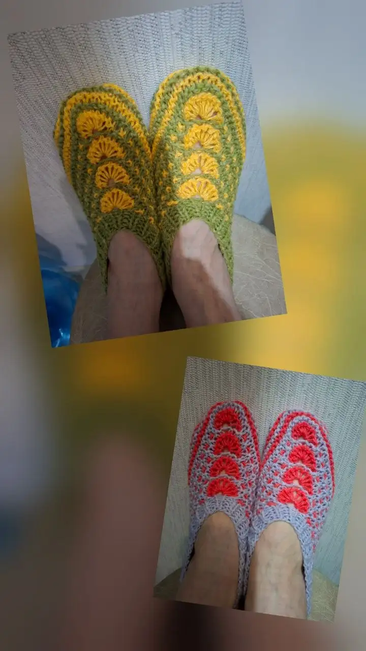 Вязаные домашние тапочки ручной работы - Одежда (Барахолка) в Нижневартовск