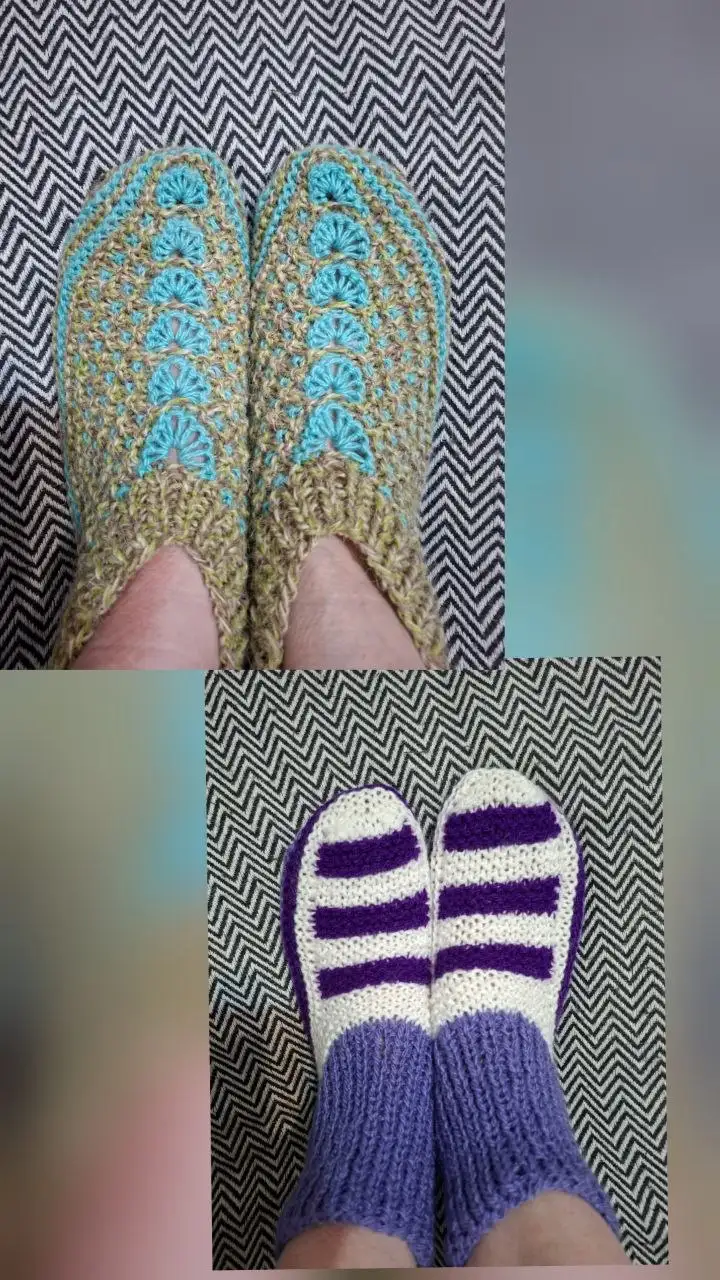 Вязаные домашние тапочки ручной работы - Одежда (Барахолка) в Нижневартовск