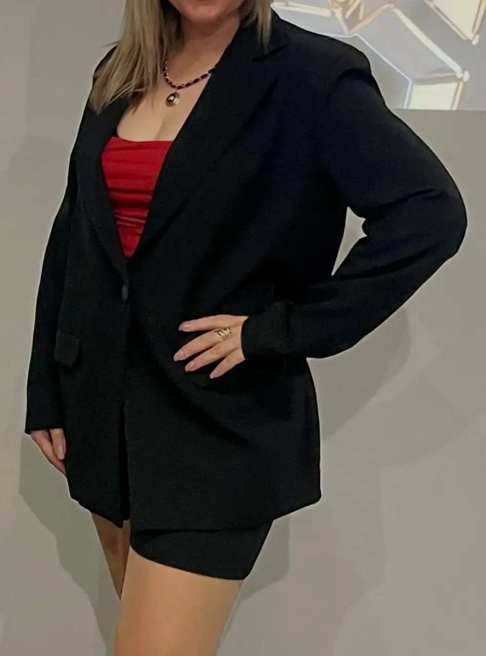 Женский пиджак оверсайз черного цвета, размер 48 (L) - Одежда в Нижневартовск