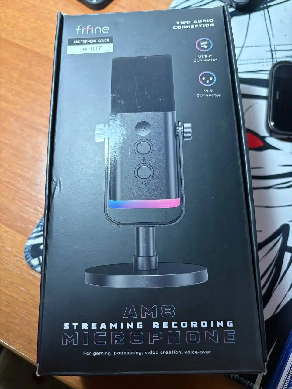 Продажа микрофона Fifine AM8 белого цвета