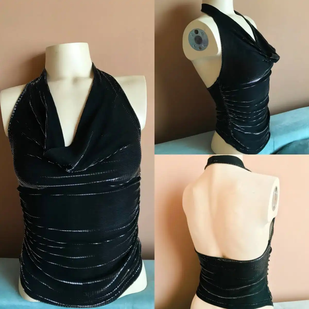 Вечерний топ с открытой спиной