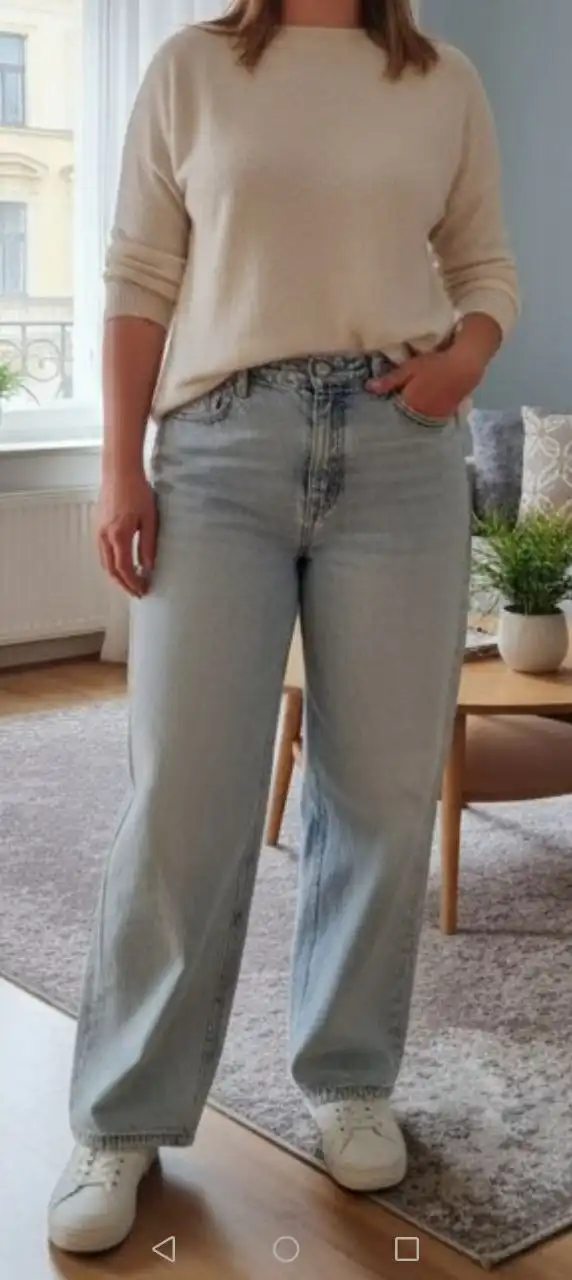 Джинсы Зара и вязаное платье