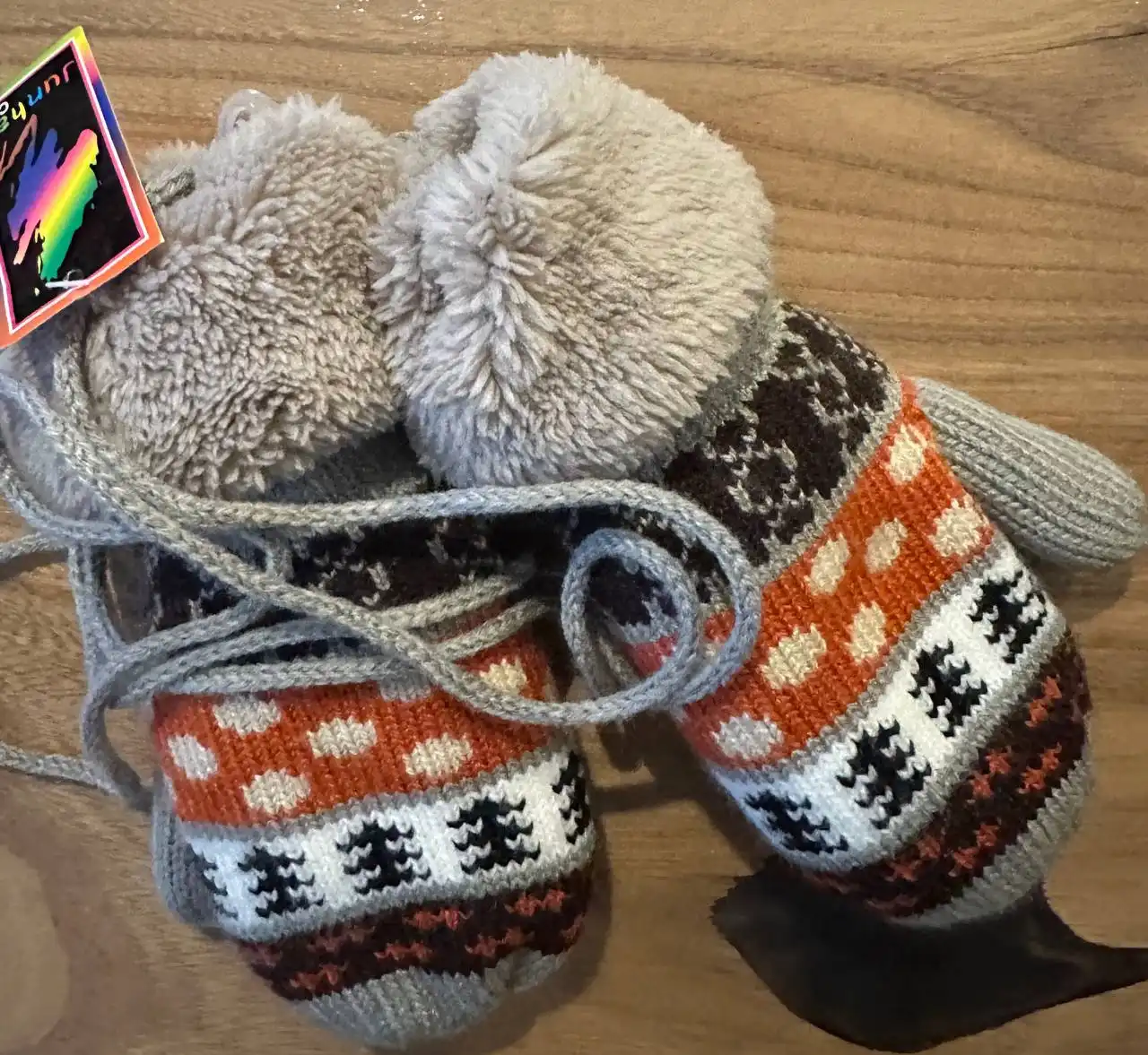 Варежки детские на 3-4 года