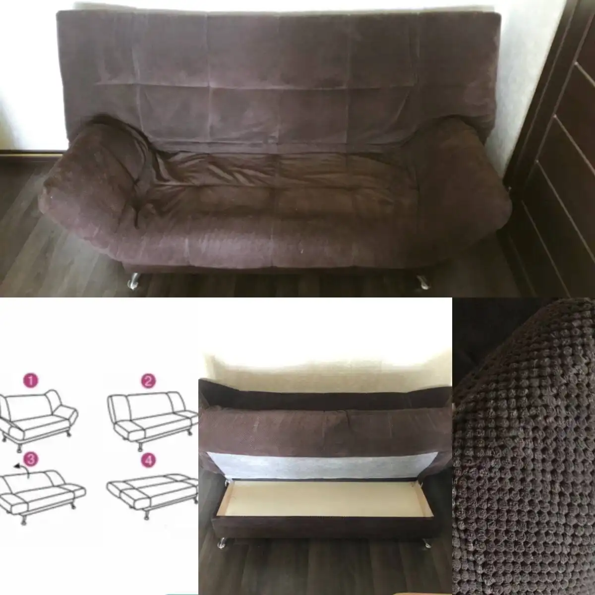 Диван Anderssen шоколадного цвета с механизмом клик-кляк - Мебель (Барахолка) в Химки