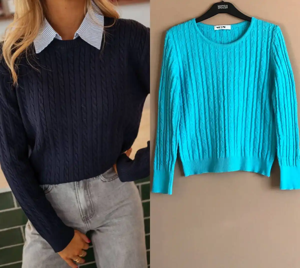 Хлопковый бирюзовый джемпер win&wool - Верхняя одежда (Одежда) в Химки