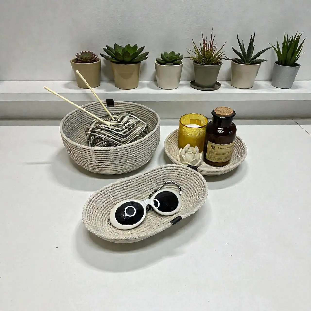 Хлопковые интерьерные корзиночки для хранения мелочей - Хранение и организация (Для дома и дачи) в Химки