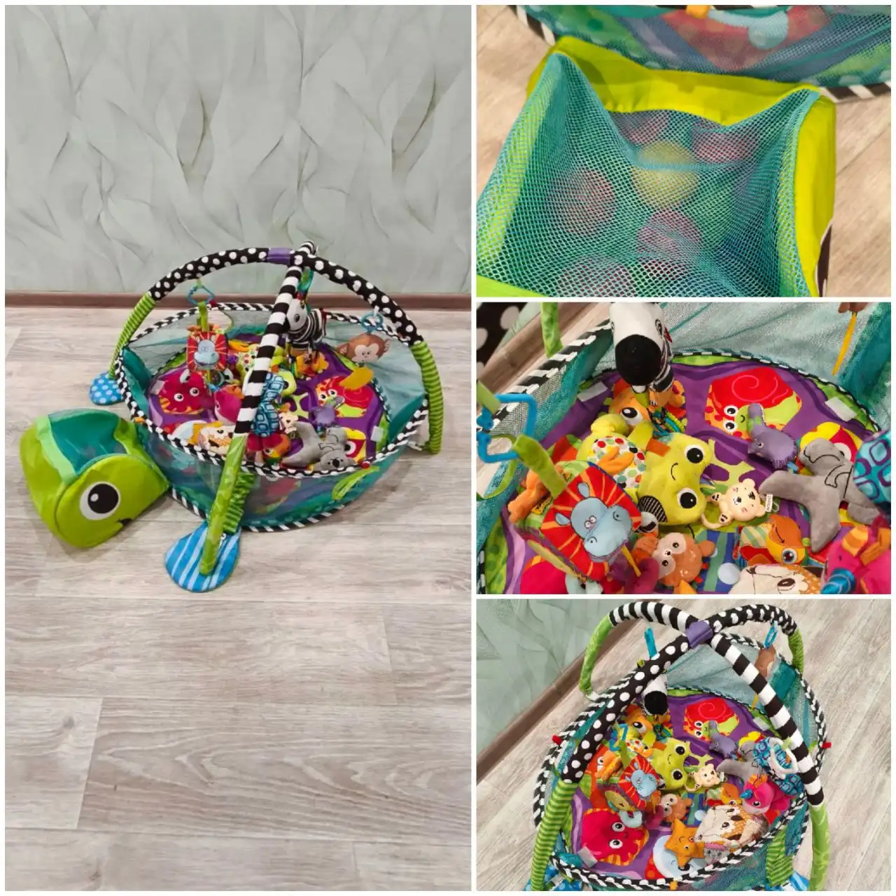 Коврик с дугами в виде черепашки с игрушками