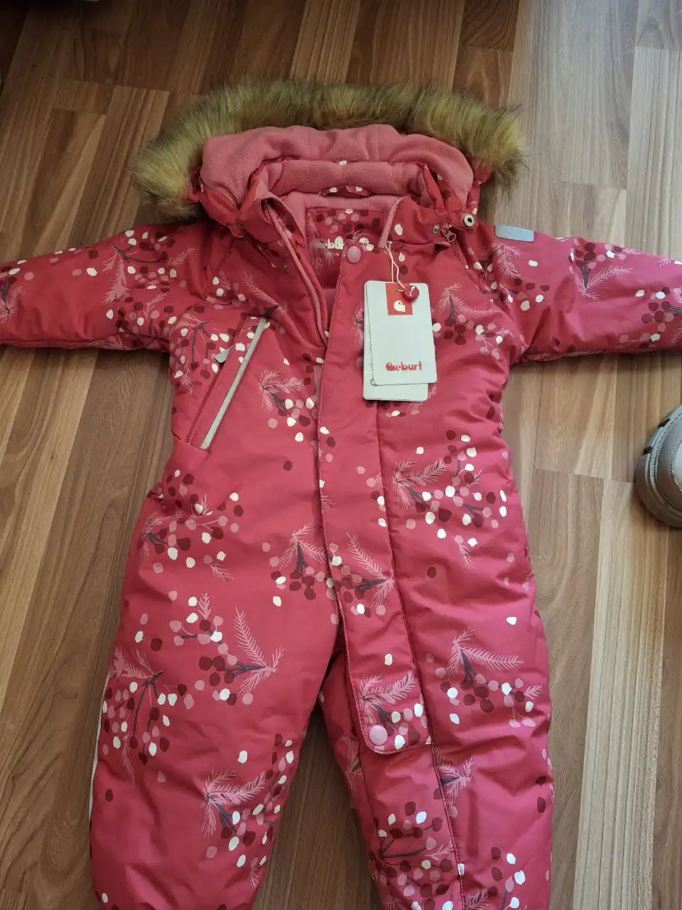 Зимний теплый комбинезон для девочки размер 80