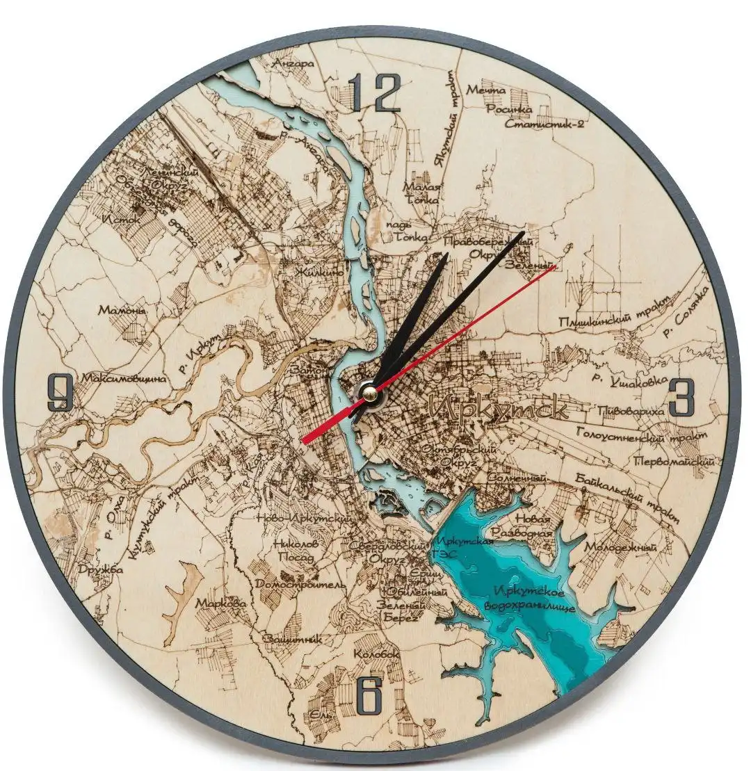 Двухслойные и многослойные часы с гравировкой