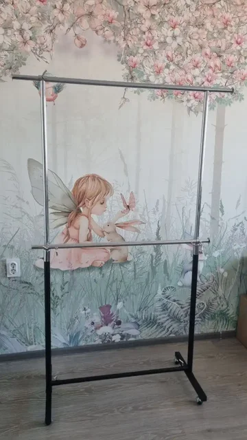 Двухуровневая напольная вешалка из металла - Шторы в Владивосток