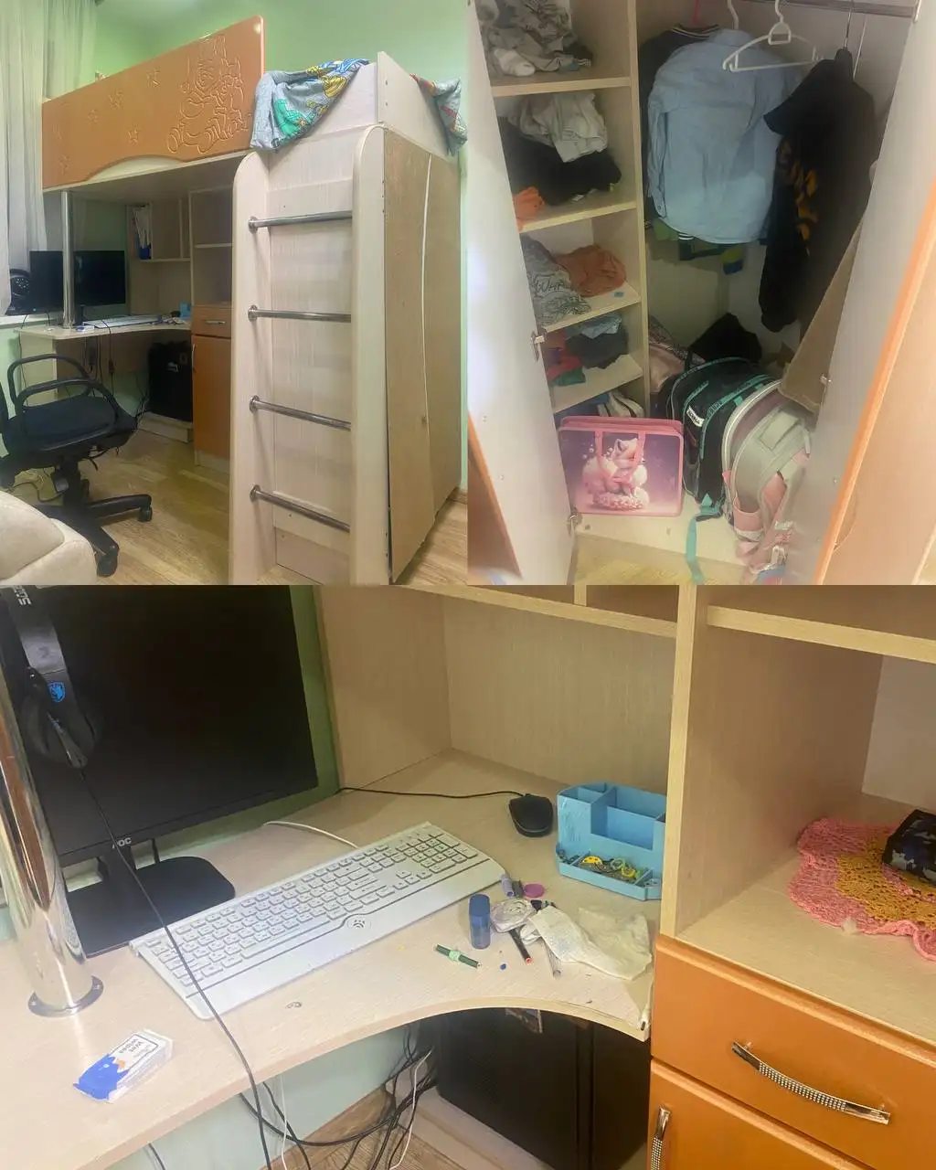 Продам кровать чердак со шкафом - Мебель (Барахолка) в Владивосток