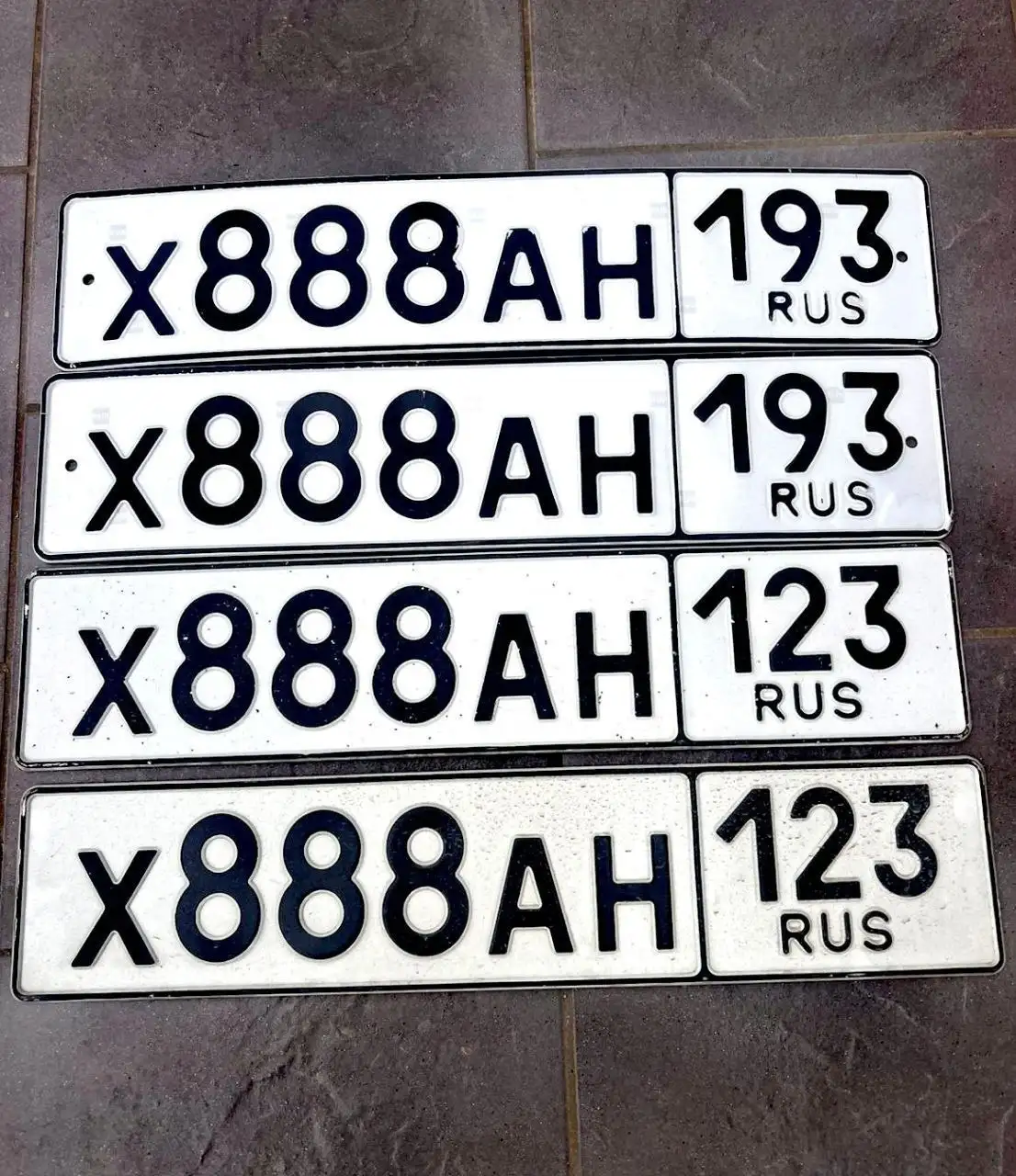 Продажа госномеров (2 шт.) - Х888АН123, Х888АН193 - Номера (Госномера) в Краснодар