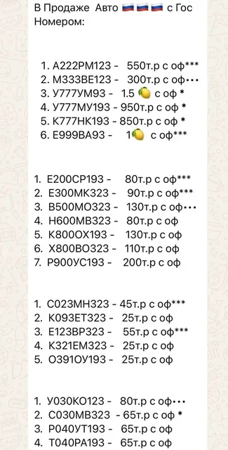 Продажа госномеров в Краснодаре и Сочи - Автономера в Краснодар