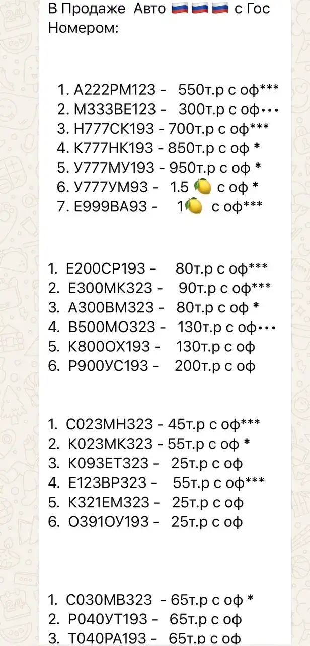 Госномера в Краснодаре и Сочи - Госномера (Авто) в Краснодар