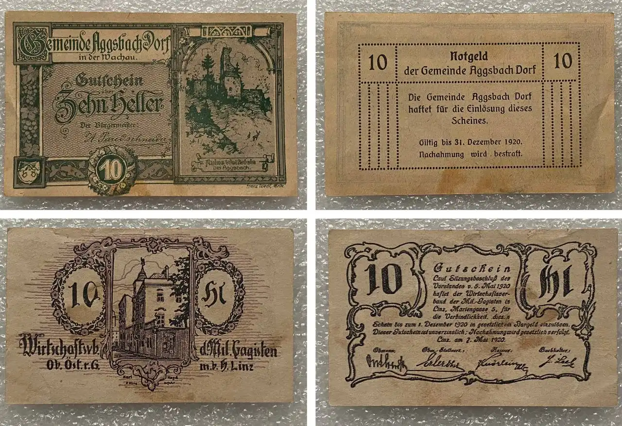 Банкноты Австрии и Германии нотгельды