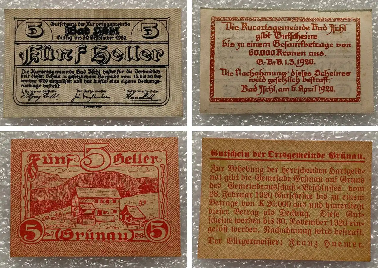 Банкноты Австрии нотгельды