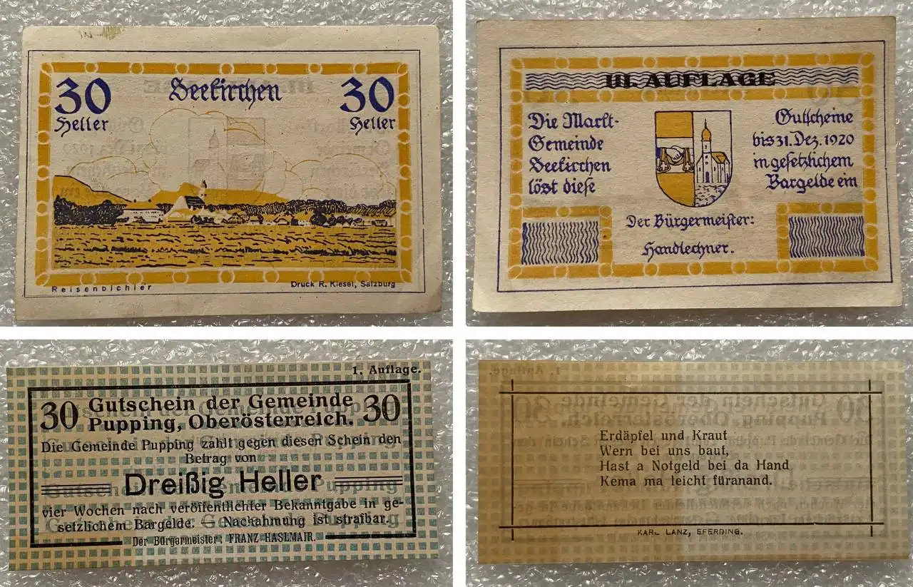 Банкноты Австрии нотгельды