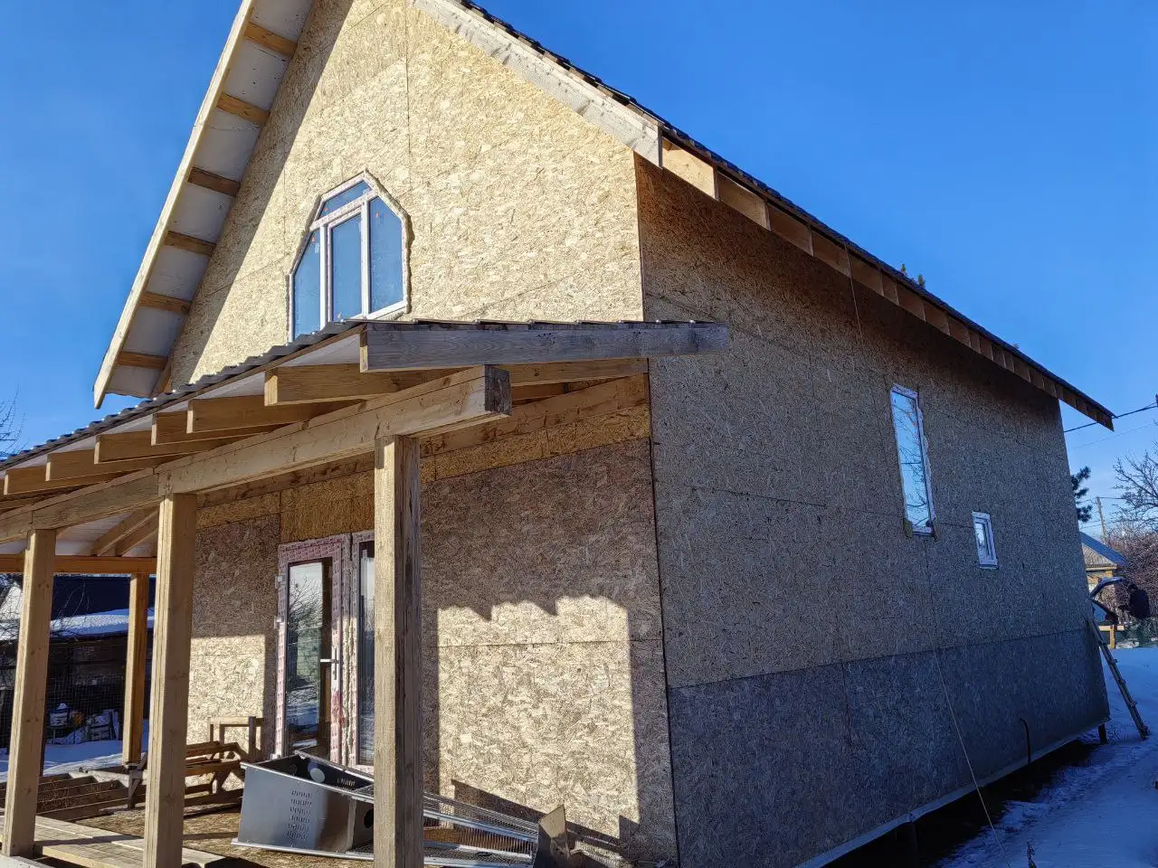 Остекление каркасного дома с нестандартными окнами - Остекление (Услуги) в Самарская область