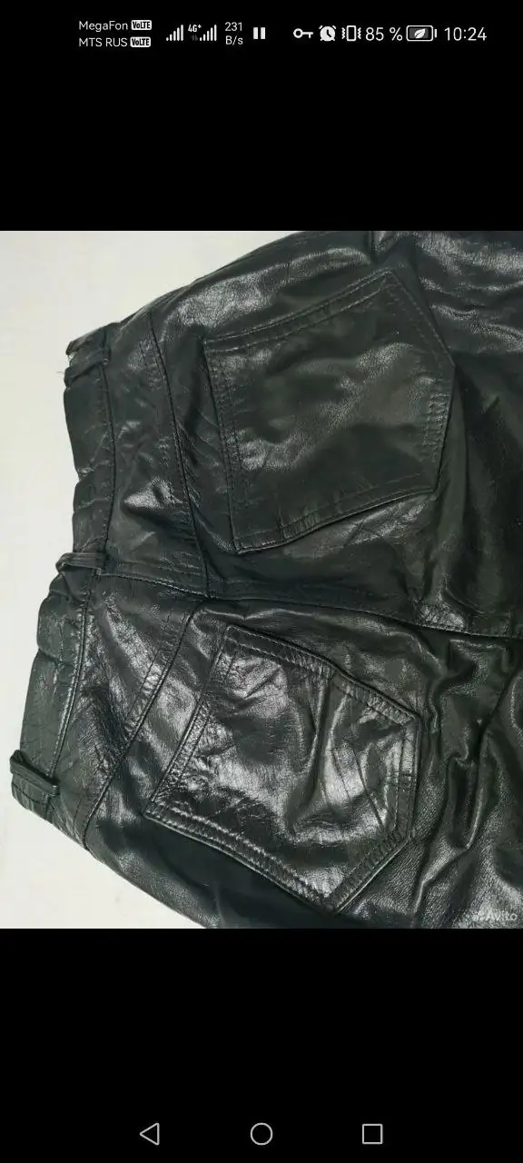 Кожаные брюки по модели джинс на подкладке - Брюки (Одежда) в Самарская область