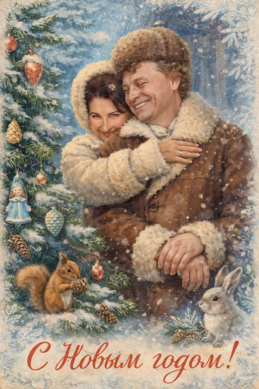 Новогодний подарок - персонализированная карточка с фотографией