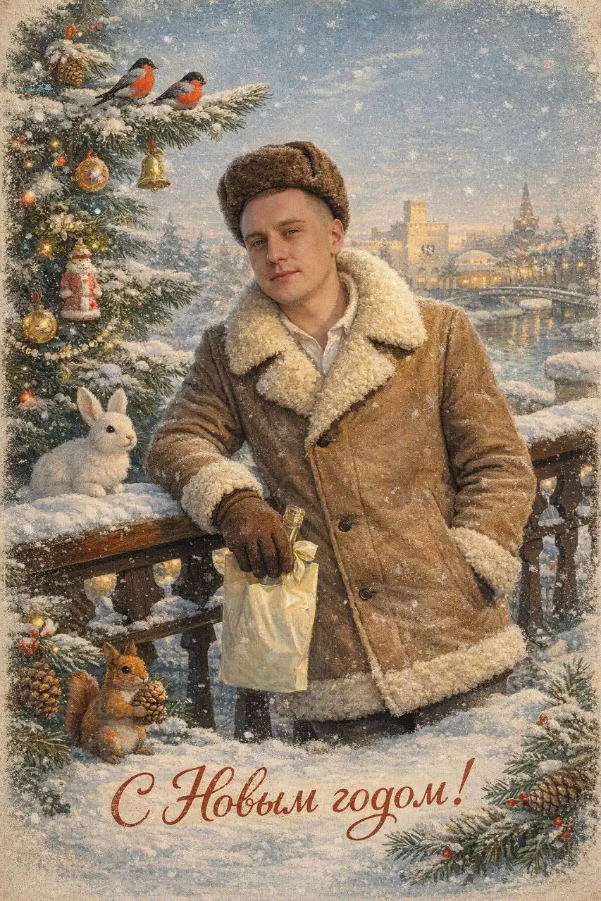 Новогодний подарок - персонализированная карточка с фотографией