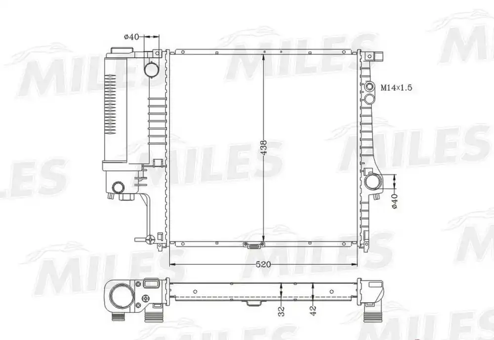 Радиатор охлаждения двигателя для BMW 5 E39