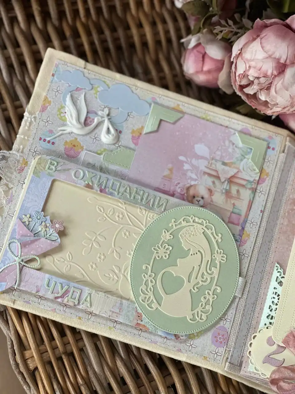 Фотоальбом ручной работы от рождения до года на 90 фото - Рукоделие (Барахолка) в Самарская область