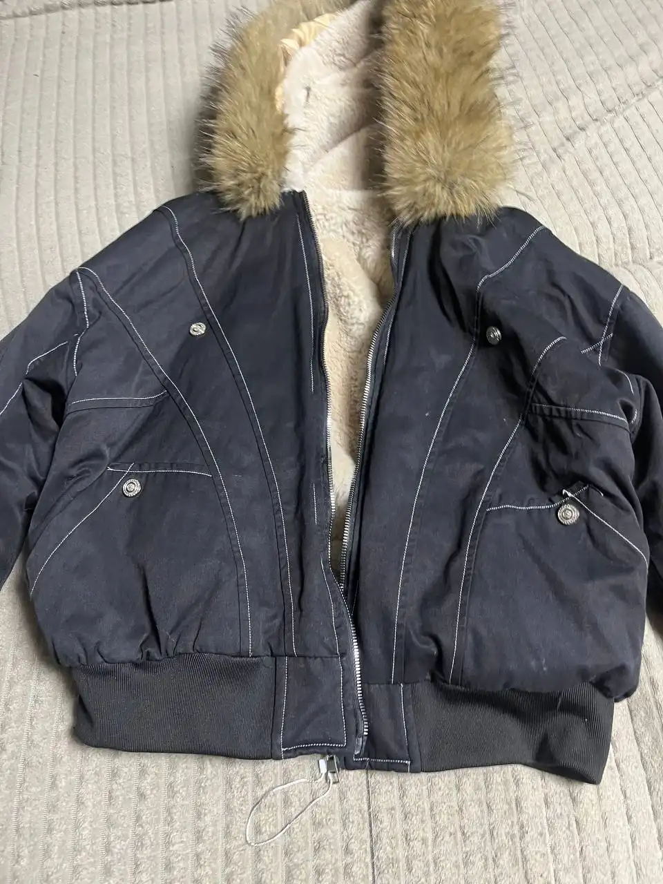 Новый бомбер с мехом для роста 160-180 см