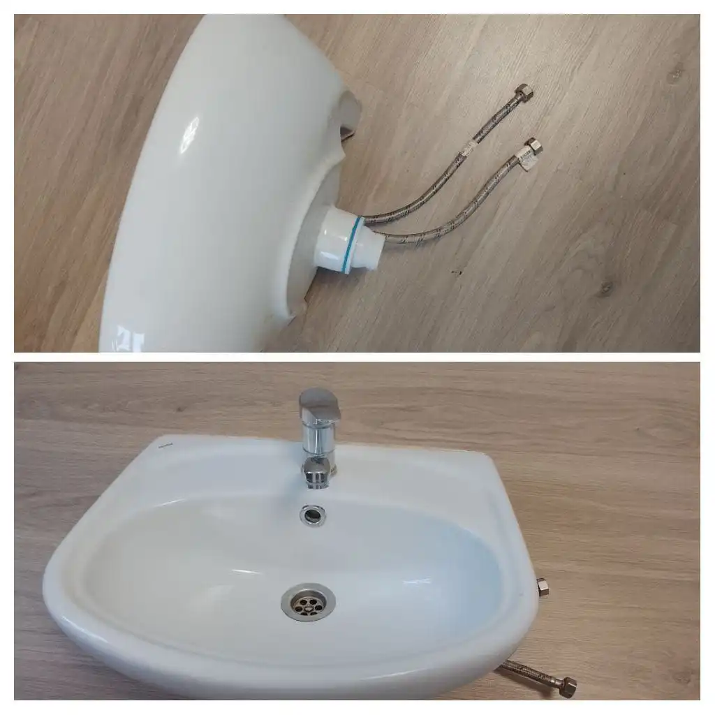 Раковина б/у со смесителем и шлангами