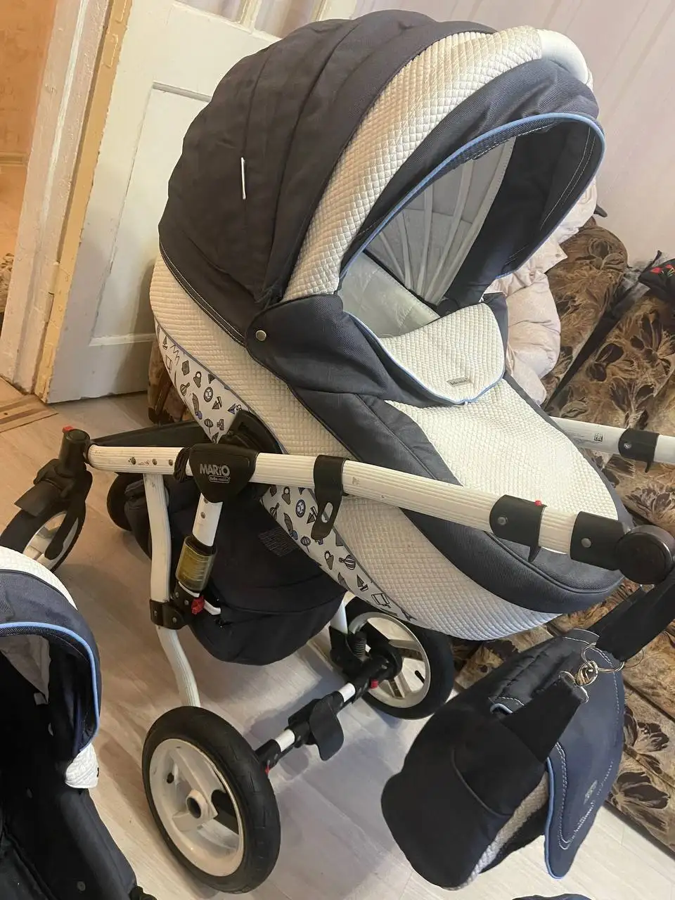 Детская коляска 3 в 1 синяя с аксессуарами - Детские товары (Барахолка) в Уфа