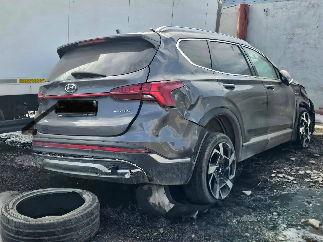 Хундай Санта-Фе 2021 года после ДТП - Авто в Альметьевск