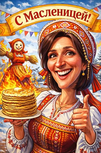 Открытки-магниты к Масленице в стиле шарж - Туры и экскурсии в Красноярск