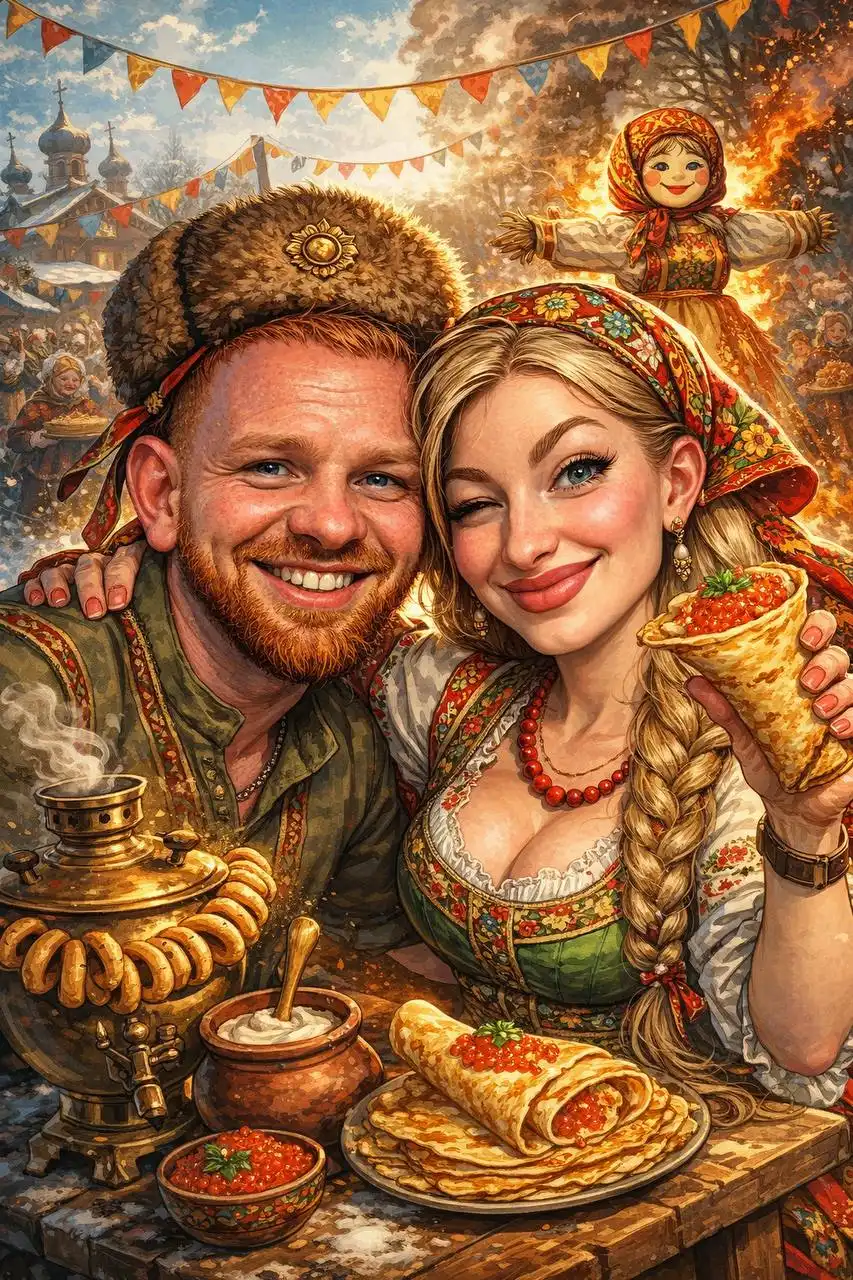 Открытки-магниты к Масленице в стиле шарж - Полиграфия/Дизайн (Услуги) в Красноярск