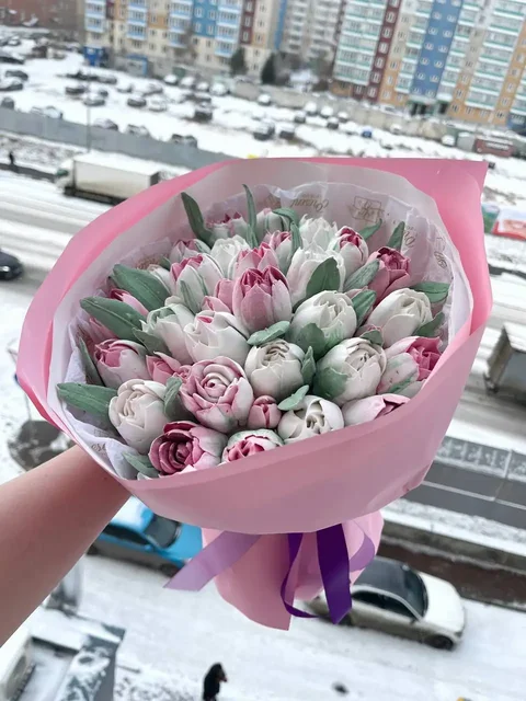 Домашний зефир ручной работы в виде тюльпанов - Сладости в Емельяново