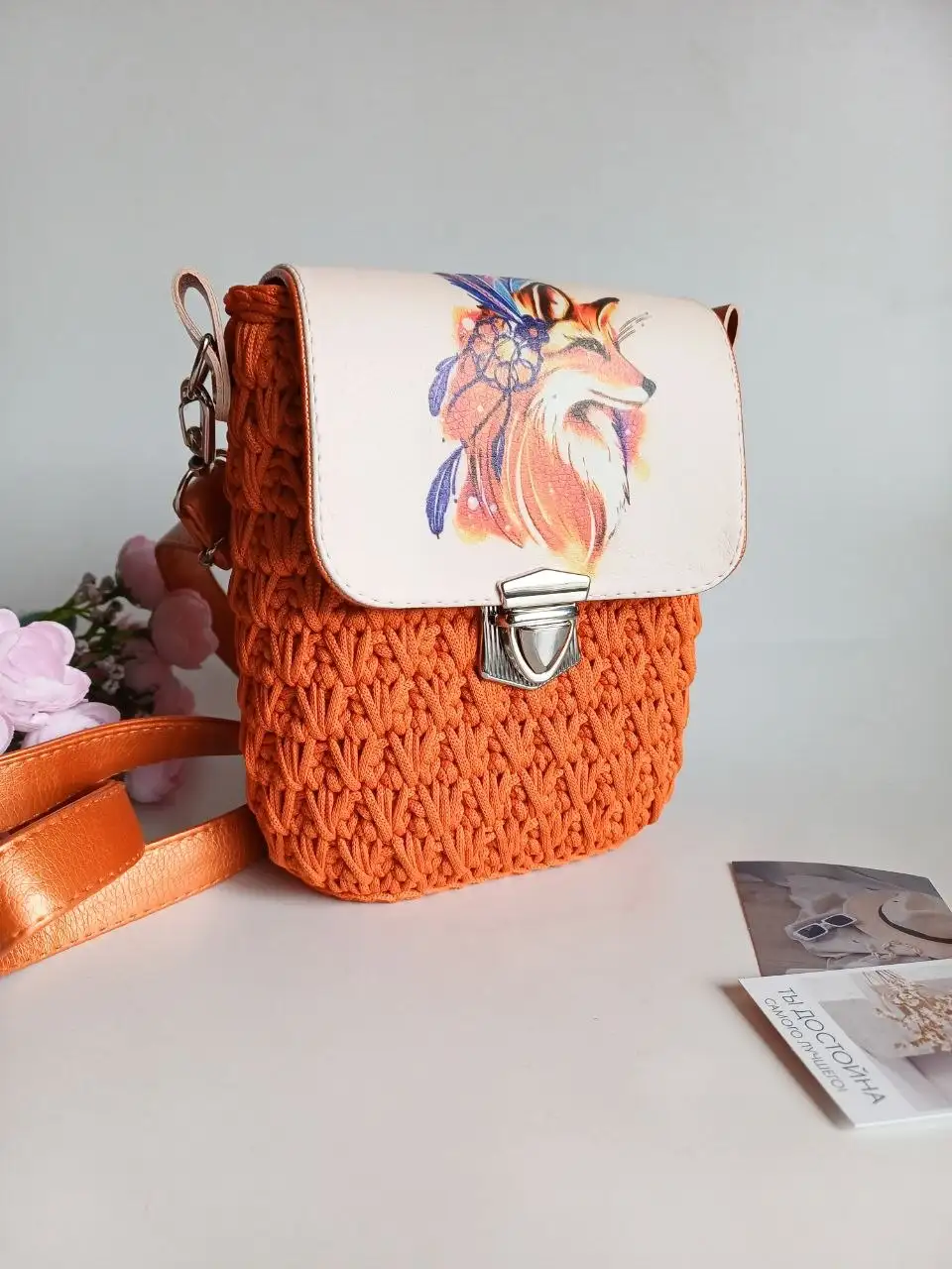 Сумочка из полиэфирного шнура с эко-кожей - Аксессуары (Одежда) в Емельяново