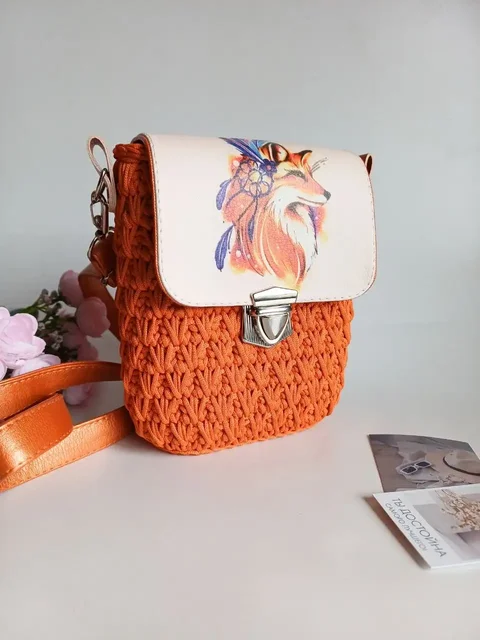 Сумочка из полиэфирного шнура с эко-кожей - Одежда в Емельяново