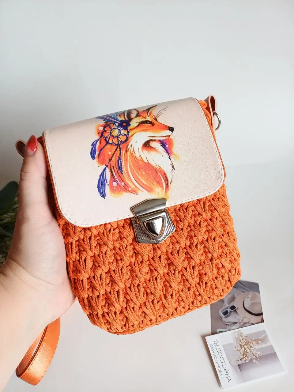 Сумочка из полиэфирного шнура с эко-кожей - Аксессуары (Одежда) в Емельяново