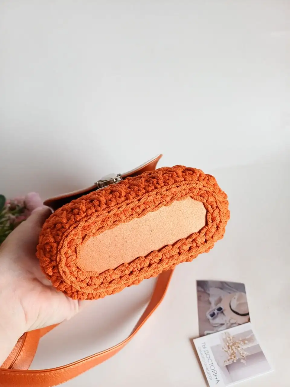 Сумочка из полиэфирного шнура с эко-кожей - Аксессуары (Одежда) в Емельяново