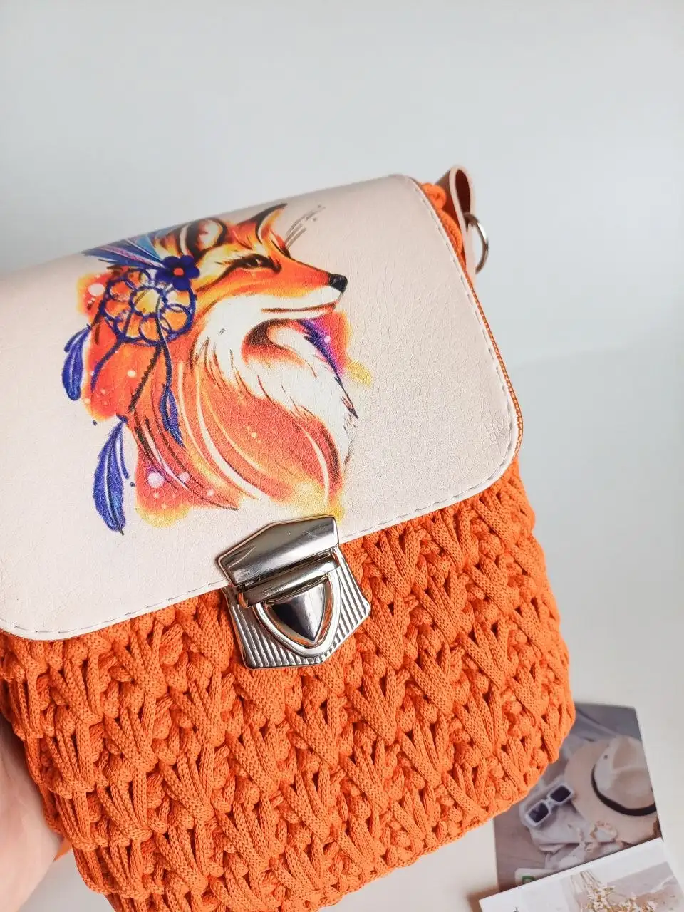 Сумочка из полиэфирного шнура с эко-кожей - Аксессуары (Одежда) в Емельяново