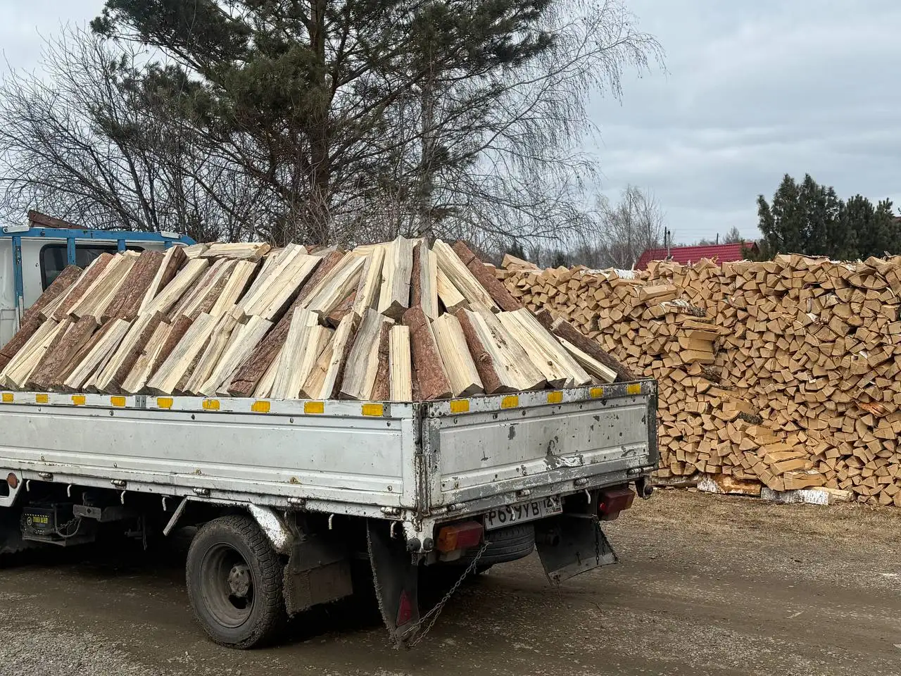 Дрова березовые и сосновые колотые, горбыль пиленый, опилки мешками - Дрова и топливо (Для дома и дачи) в Емельяново