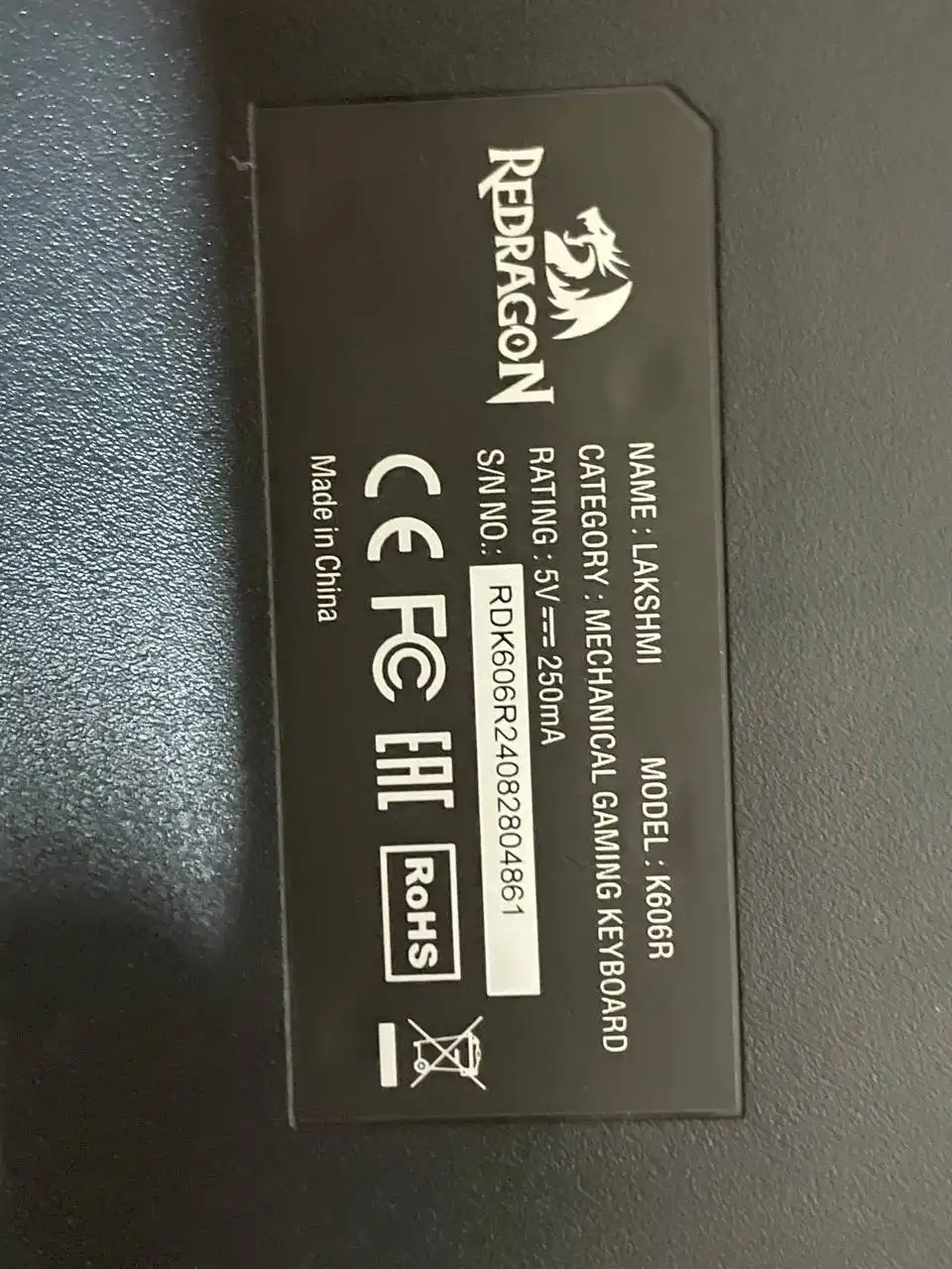 Red dragon 60% red switch