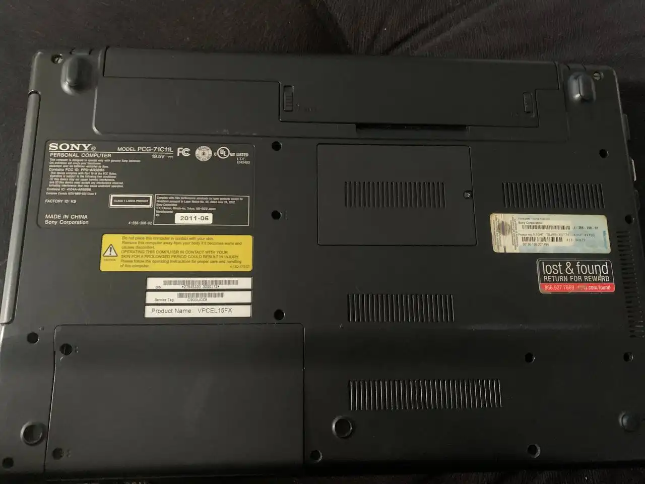 Ноутбук Sony Viva с неисправностью