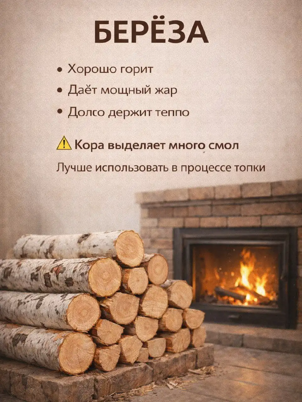 Выбор дров для печи и камина