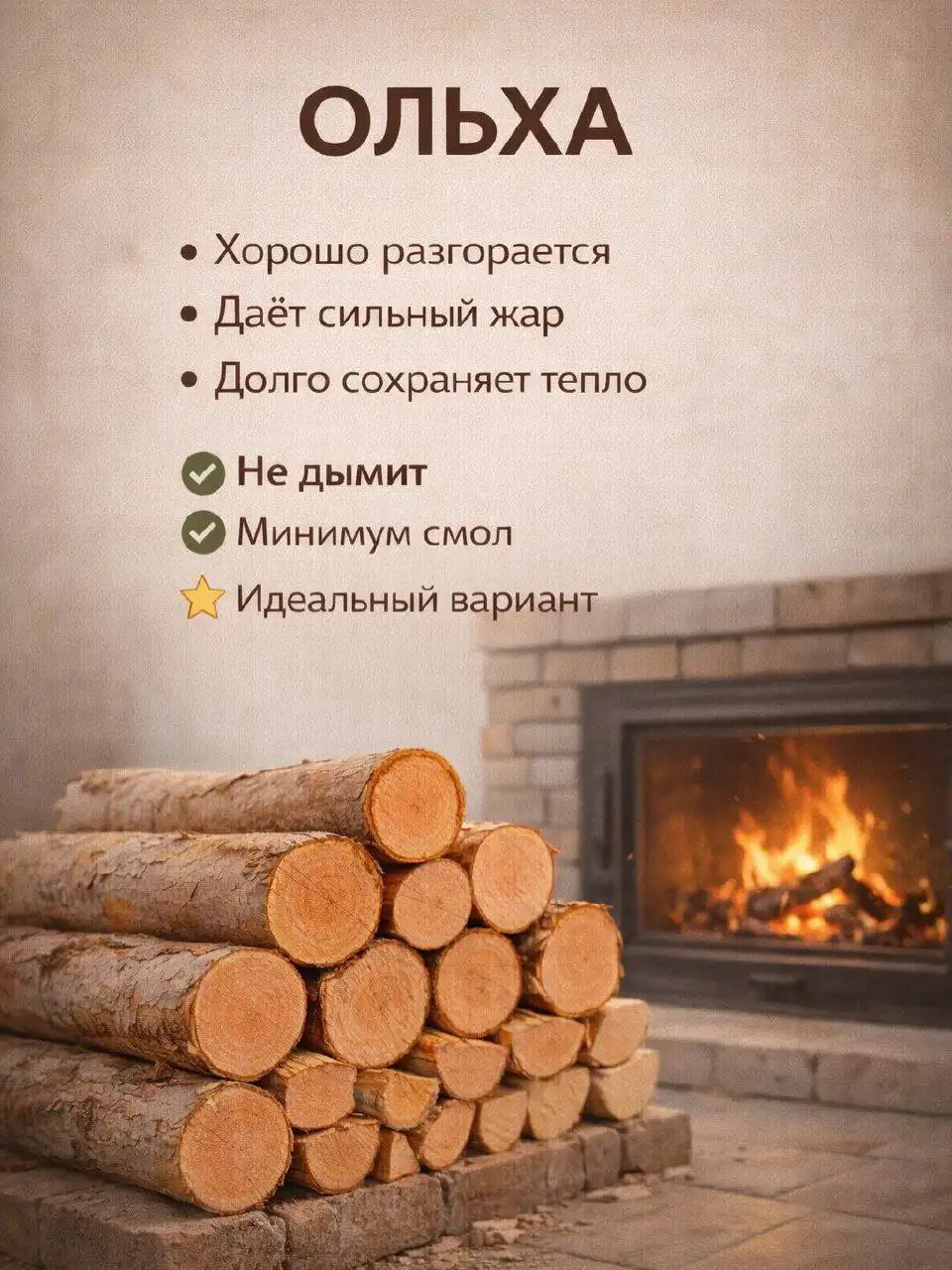 Выбор дров для печи и камина