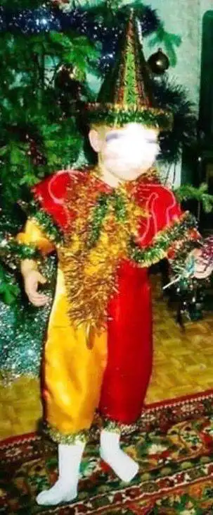 Костюм петрушки детский атласный