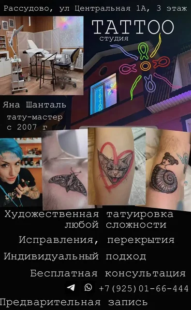 Услуги тату-мастера Яны в студии на станции Рассудово - Услуги в Москва